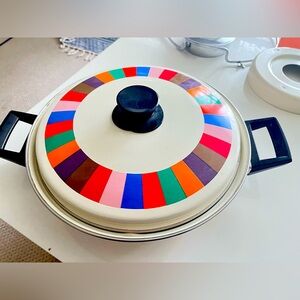 San Remo Imperial MCM Colorblock Chafing Rainbow Warming Dish Vintage